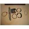 Image 1 : Costume Jewelry Bracelet Lot (Hinged, Clamp, Bangle) (6)