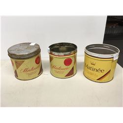 Lot of Matinee Tobacco Tins (3)