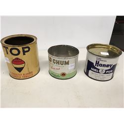 Tobacco Tins, Honey, Top, Old Chum, (3)