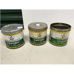 Tobacco Tins (3)(Macdonald’s Gold Standard Export)