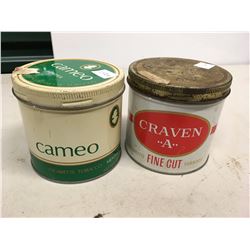 Lot of Misc Tobacco Tins (2) (Craven “A”, Cameo)