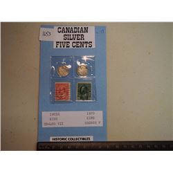 1903 + 1920 Canadian Silver 5 cents