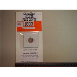 1900 Canadian Silver 5 cents, Queen Victoria