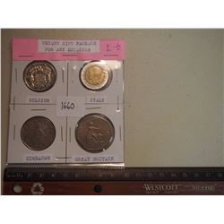 Gift package, Unique coins from Belgium, Italy, Zimbabwe, and Great Britain