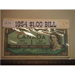 1954 CDN 1 dollar bill
