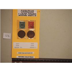 1910 and 1915 Canadian Large Cents historic Collectibles