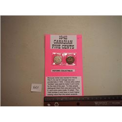 1942 Canadian 5 cent Regular issue Historic Collectibles