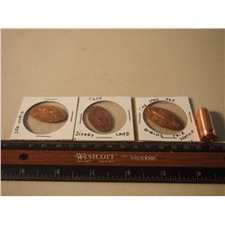 Pressed Pennies, Tiger, Seaworld, Seattle W/ 1oz Copper Bullet