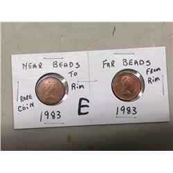 Pair Of Pennies, 1983, Near/Far Beads