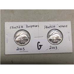 Pair Of Quarters, 2013, Frosted Dolphin/Whale