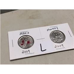 Pair Of Quarters, 2009, Mens Hockey, Colored And Uncolored