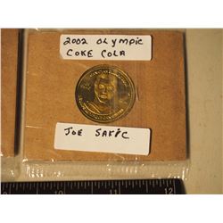 2002 Coke Olympic Coin ; Joe Sakic