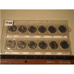 1992 Provincial Calendar Confederation Set 125 Years 12 coins