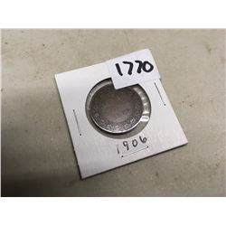 Large Canadian One Cent Piece, 1906