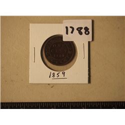 Large Canadian One Cent Piece, 1859