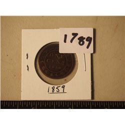 Large Canadian One Cent Piece, 1859