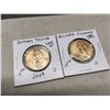 Image 1 : 1853 + 2009 American 1 Dollar Coins Zachary Taylor Millard Fillmore UNC