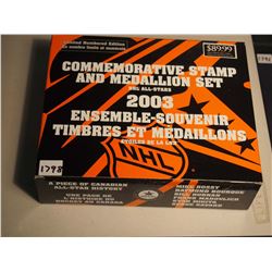 2003 NHL Commemorative Stamp + Medallion Set