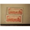 Image 2 : Vintage 2$ Canadian Bills (2) (1954 G/U 6991032 & O/G 1431905)