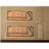 Image 1 : Vintage 2$ Canadian Bills (2) (1954 M/G 5529633 & A/G 5620206)