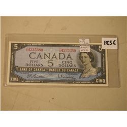 Vintage 5$ Canadian Bill (1) (1954 T/S 4235389)