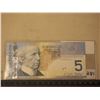 Image 2 : 5$ Canadian Bill (1) (2006 AAJ2204220 (Printed 2009)