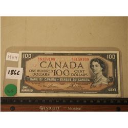 Vintage 100$ Canadian Bill (1) (B/J 8159169)