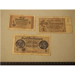 German Currency (3 Pieces) 1923, Etc