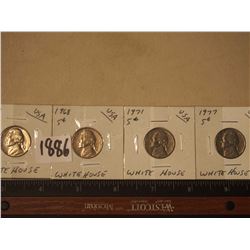 Whitehouse Nickels (4) (1967 / 1968 / 1971 / 1944)