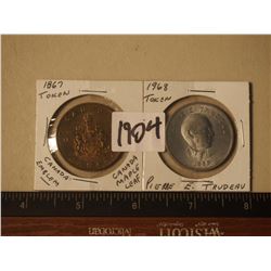 1867 Canada Emblem & Maple Leaf / 1968 Trudeau