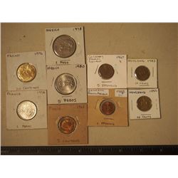 Lot of Foreign Currency (France, Mexico, Germany, Hong Kong) (9) (Dates In Picture)