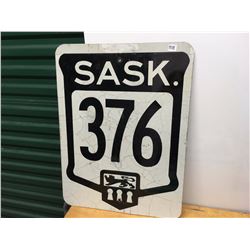 Metal Sask 376 Sign, 24"x18"