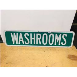 Metal Washrooms Sign, 24"x6"
