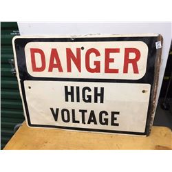 Metal Danger High Voltage Sign, 24"x18"