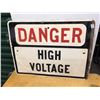 Image 1 : Metal Danger High Voltage Sign, 24"x18"