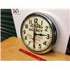 Image 2 : Metal Starko Sentinal Agency Clock, 14" Circumference, Real Estate Insurance, Phone 24821
