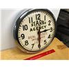 Image 3 : Metal Starko Sentinal Agency Clock, 14" Circumference, Real Estate Insurance, Phone 24821