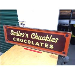 Wooden Smiles'n Chuckles Chocolates Sign, 43"x13"