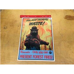 Metal Forest Fires Sign, Embossed, Likely Reproduction 16"x11"