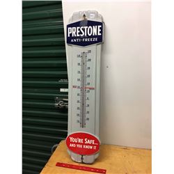 Original Porcelain Prestone Anti-Freeze Thermometer, 36"x9"