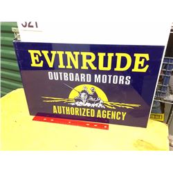 Evinrude Outboard Motors Sign, Porcelain, DS, 18"x12"