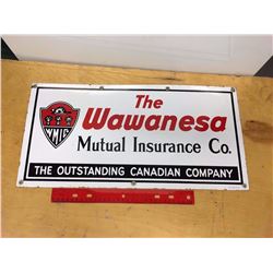 The Wawanesa Mutual Insurance Co. Porcelain Sign, 20"x10"