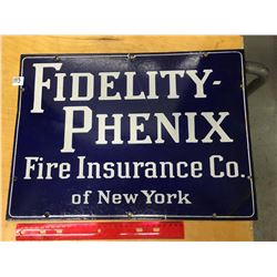 Fidelity-Phenix Original Porcelain Sign, 18"x13"