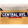 Image 1 : Central Ave. Porcelain Sign, 25"x 4 1/2"