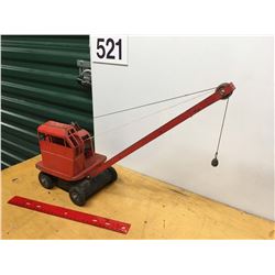 Red Metal Wrecking Ball Truck Toy