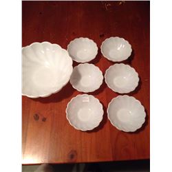(7) Piece Milkglass Bowl Set