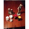 Image 1 : Mixed Lot, Milk Glass Figures, Salt/Pepper, Eagle Clock