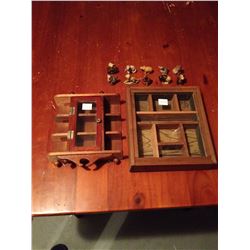 Wooden Display Case, Red Rose Tea Figures, Animals