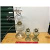 Image 1 : Green Glass Oil lamps (2) W/ Electric Lamp (Working)