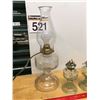 Image 3 : Green Glass Oil lamps (2) W/ Electric Lamp (Working)